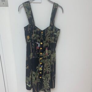 Haley Menzies Tropical Print Button-Up Dress- XS